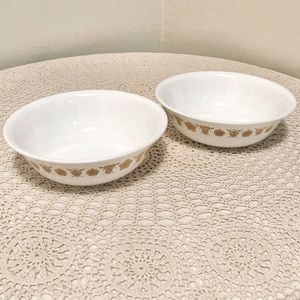 Vintage Corelle Livingware Butterfly Gold Cereal Bowls Set of 2
